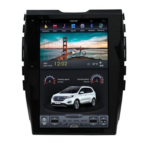 Auto Rádio Ford Edge GPS Bluetooth USB Multimédia Android Tipo Tesla 2015 2016 2017 2018